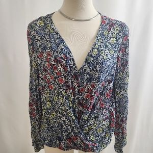 a.n.a Long Sleeves Multi Color Print Top